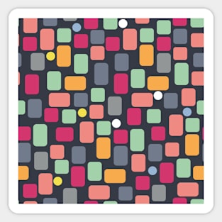 Scattered pattern from colorful rectangles on dark blue Sticker